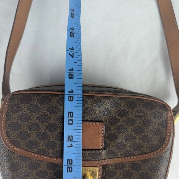 CELINE Paris Dream Logo Pochette Macadam Leather Brown Small Shoulder Bag - Picture 16 of 16